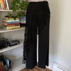 Vintage black pants with lace wrap